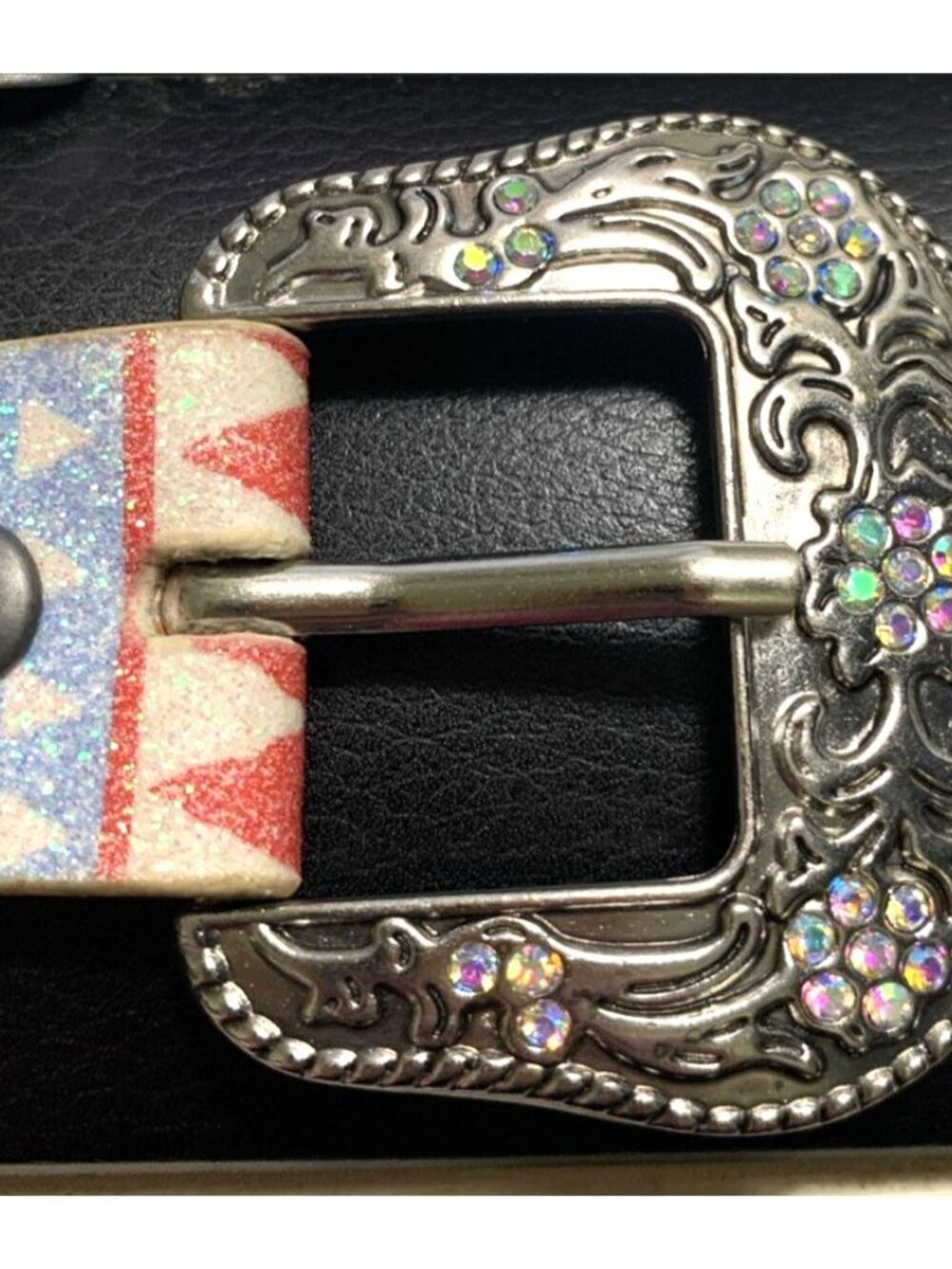 Angel Ranch Belt 24" Glitter Rhinestones Multi-Color Style D130000497 - Picture 7 of 8